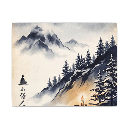 Mountain Mist Canvas Art | Winter Zen Ukiyo E Inspired Art