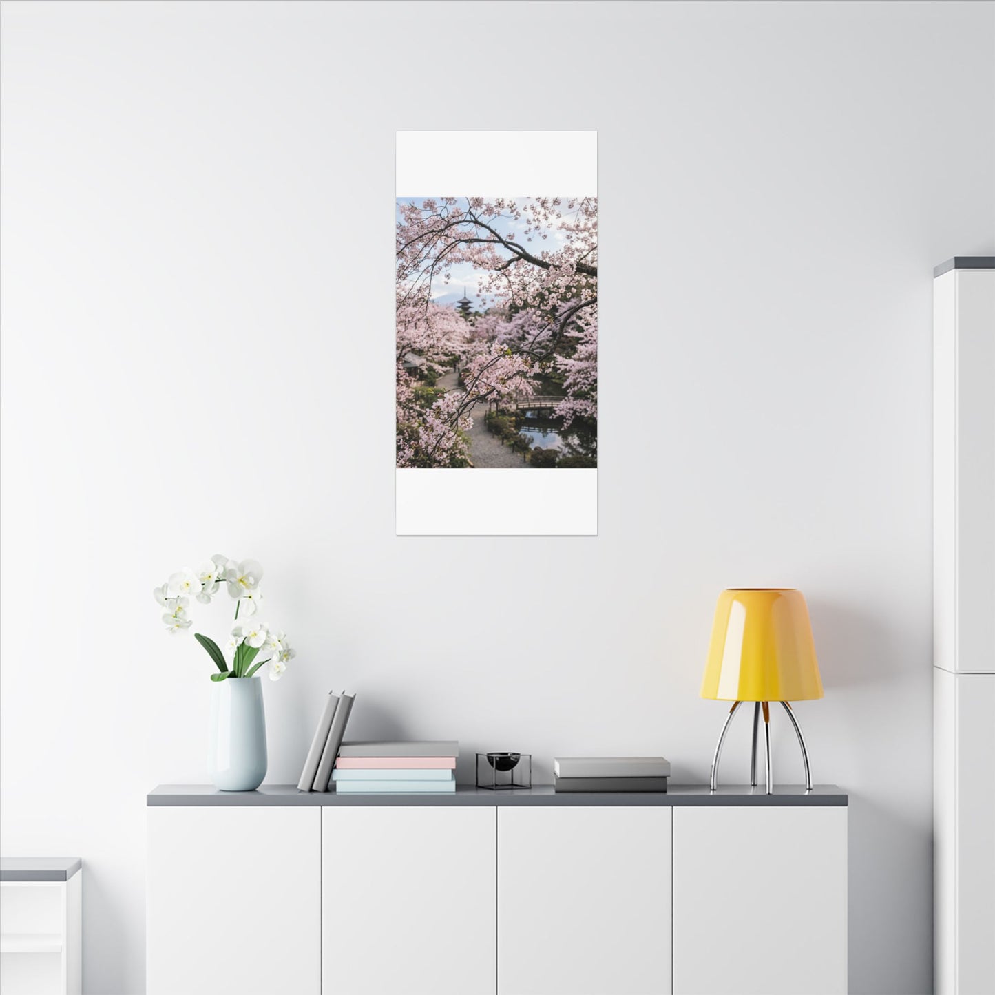 Japandi Ceramic Bowl in Golden Hour | Watercolor Canvas Art