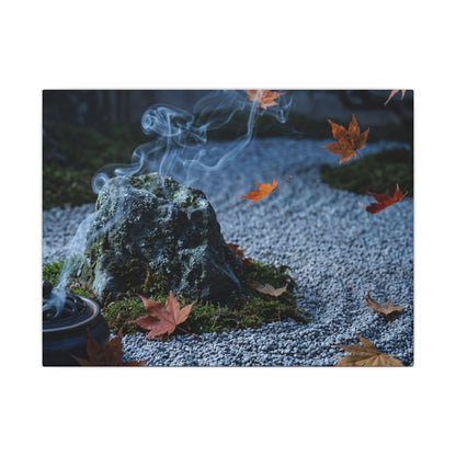 Autumn Incense Smoke Karesansui Canvas Art | Calm Decor