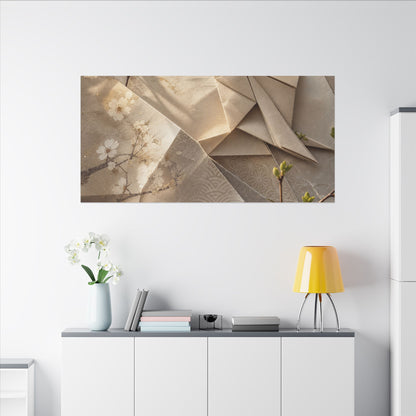 Golden Hour Paper Fold Canvas Art - Japandi Fukinsei