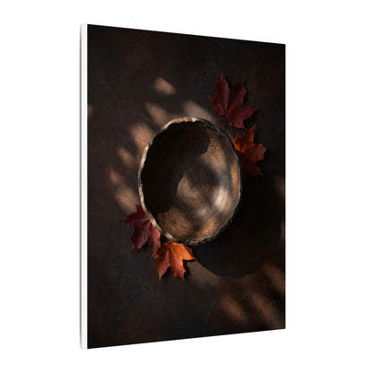 Ceramic Bowl Canvas Art | Autumn Dark Japandi Dark Texture Art