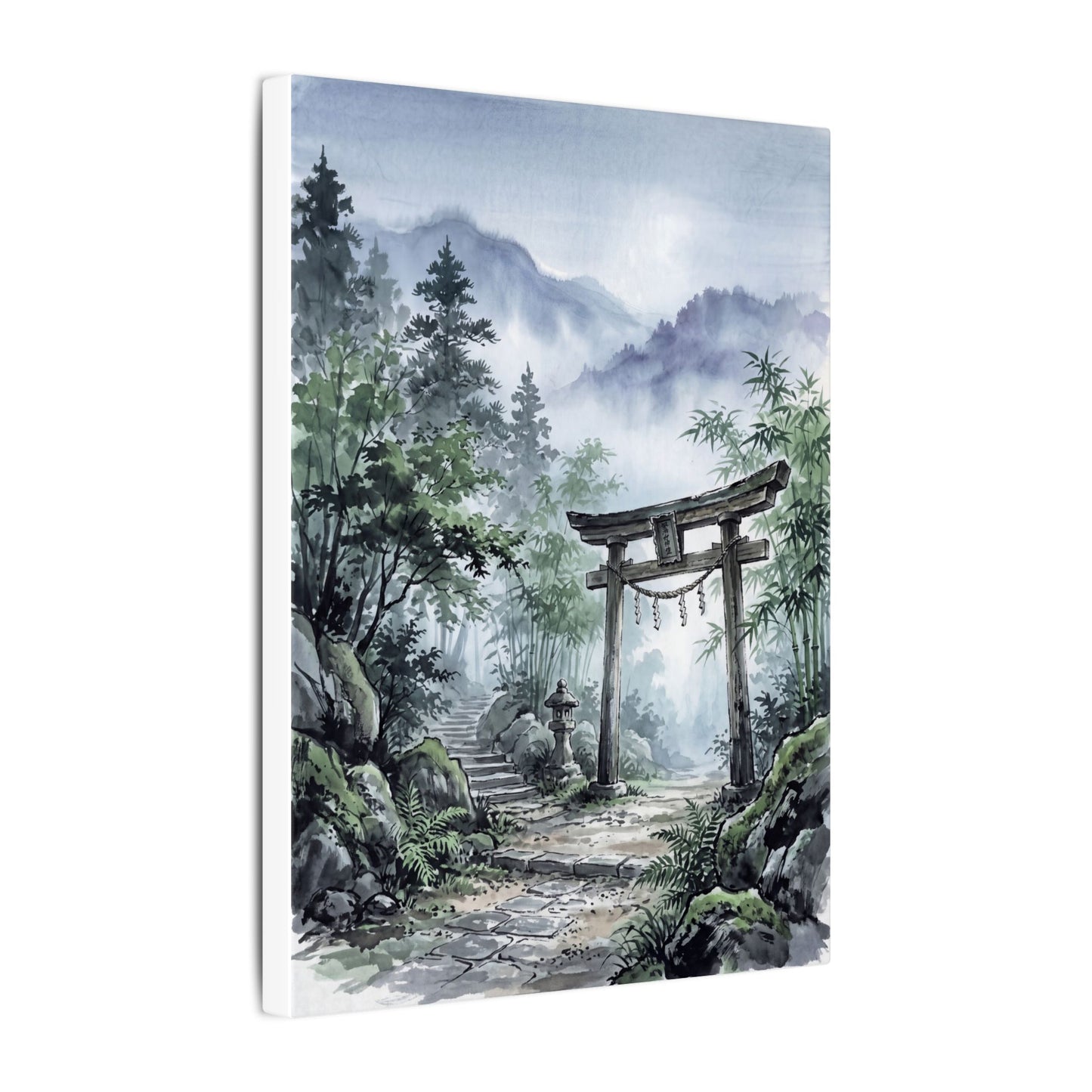 Moonlight Torii Gate Canvas Art - Zen Fukinsei
