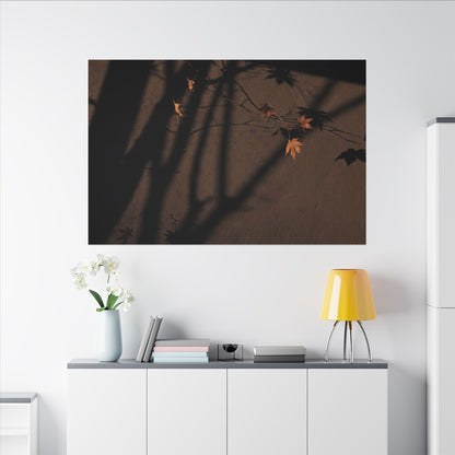Shadow Play Autumn Canvas Art | Dark Japandi Luxurious Design
