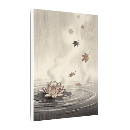 Lotus Flower Canvas Art | Autumn Zen Ukiyo E Inspired Art