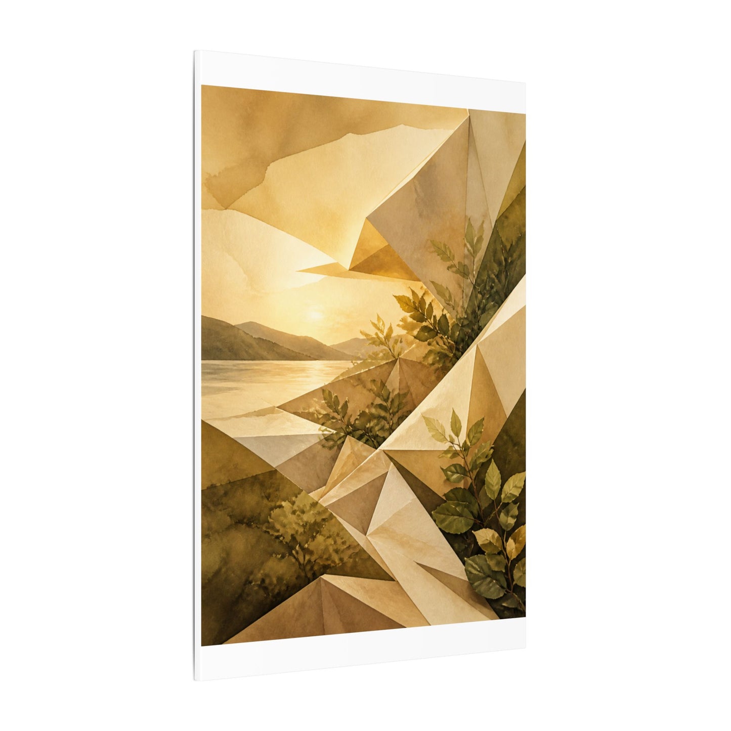 Golden Hour Paper Fold Canvas Art - Japandi Ma