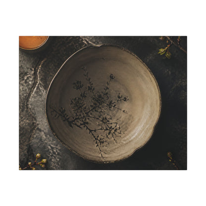 Ceramic Bowl Spring Canvas Art | Japandi Earthy Design