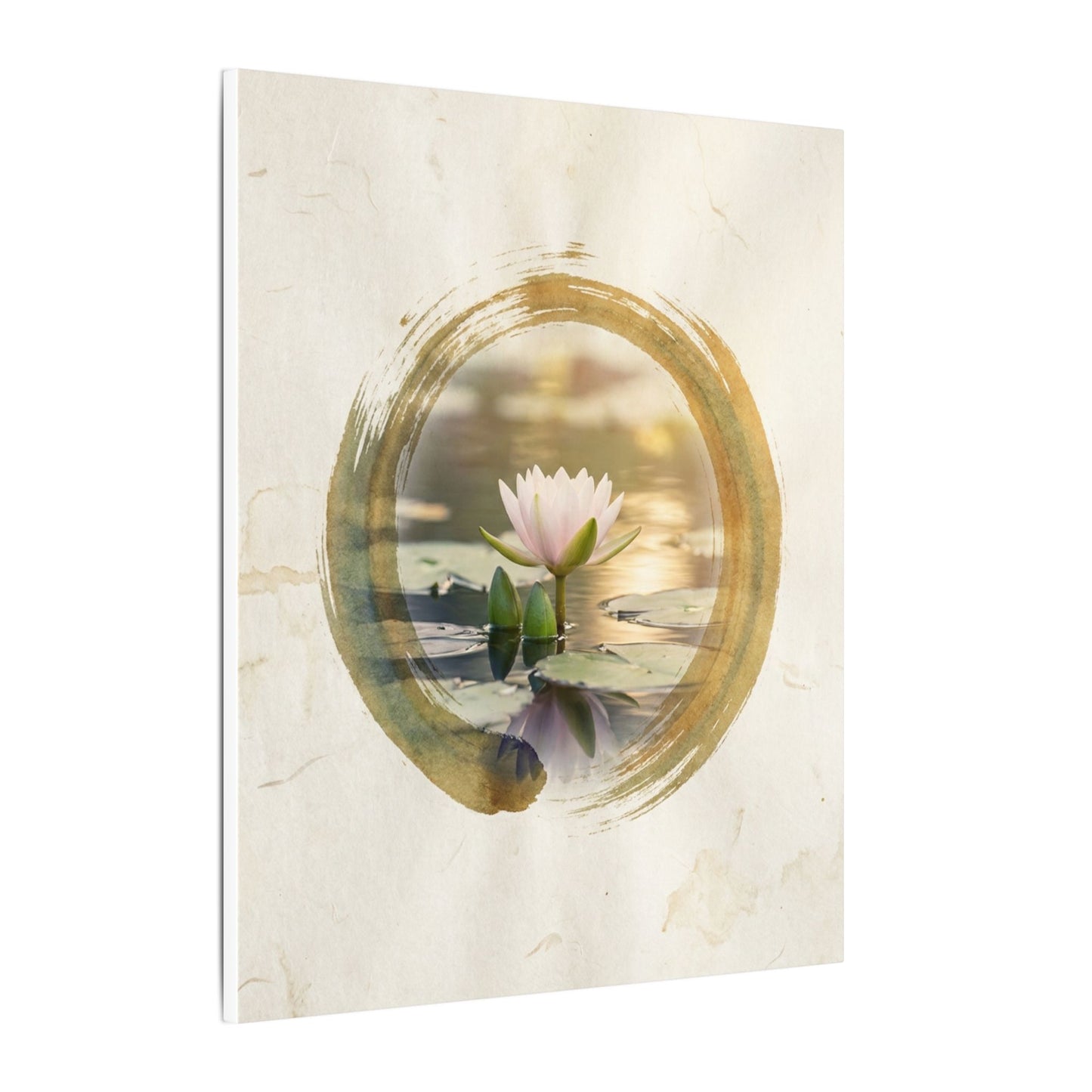 Peaceful Lotus Flower Canvas Art - Enso Zen