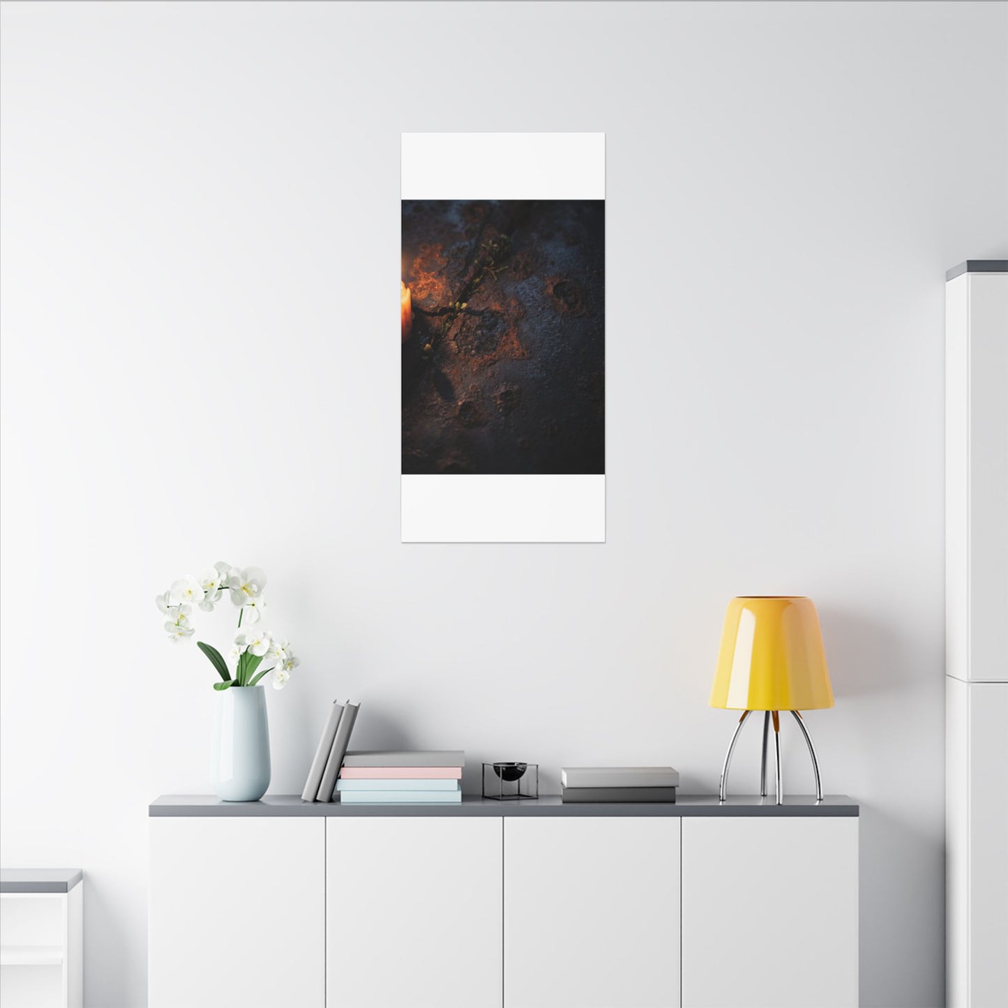 Candlelight Rust Patina Canvas Art - Dark Japandi Ma
