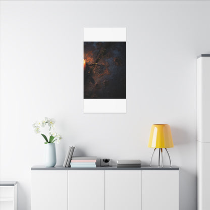 Candlelight Rust Patina Canvas Art - Dark Japandi Ma