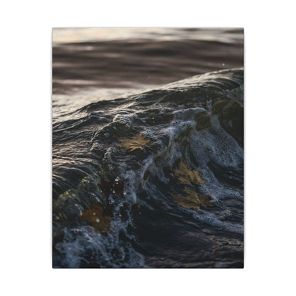 Dark Japandi Ocean Wave in Dawn | Moody Minimal Canvas Art