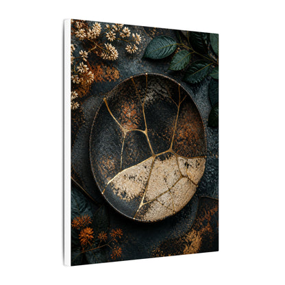 Kintsugi Rust Patina in Dawn | Gold Repair Canvas Art