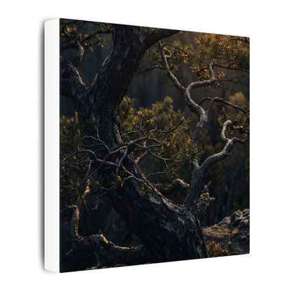 Moody Pine Tree Canvas Art - Moody Minimal Dark Japandi