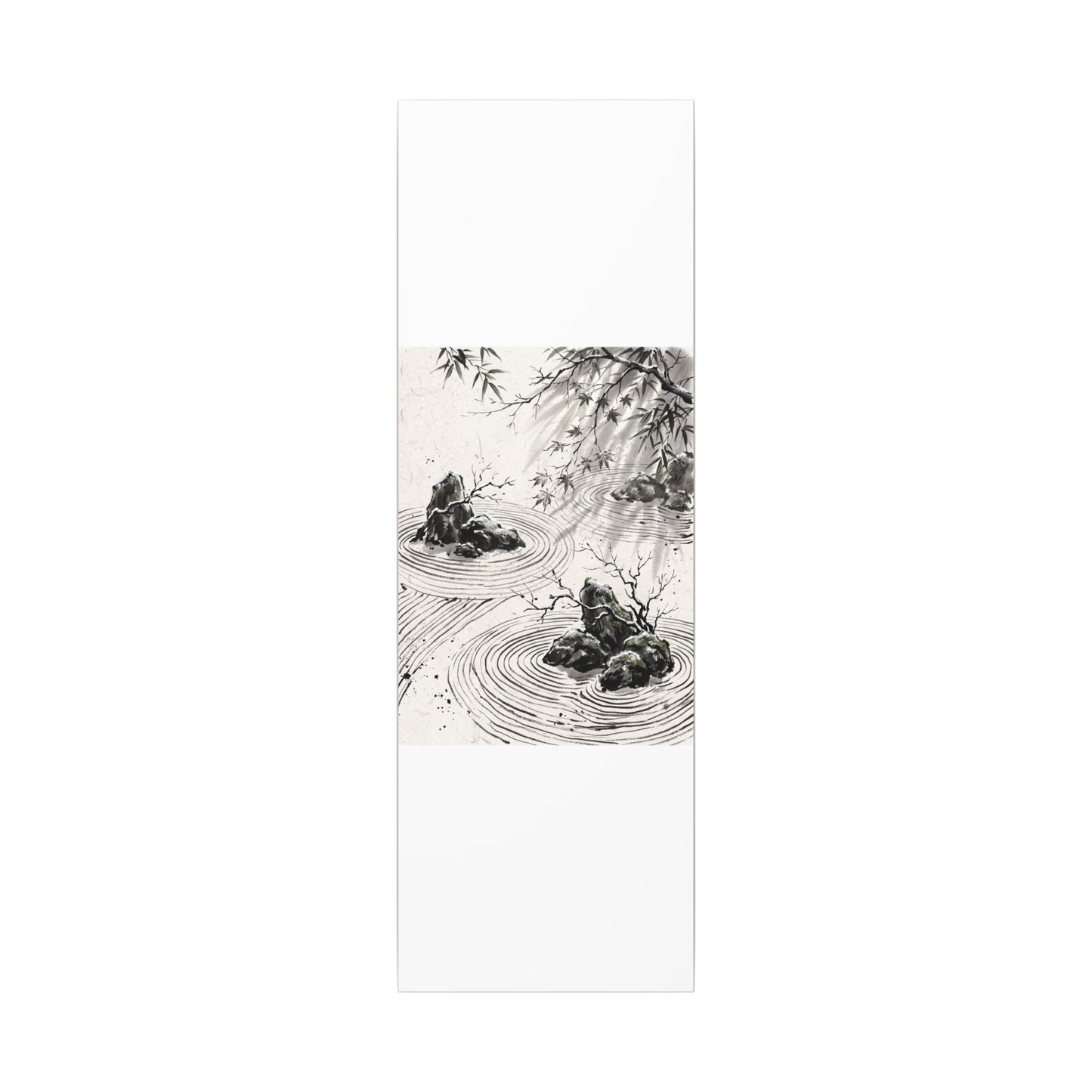 Rock Garden Canvas Art | Winter Zen Sumi E Art