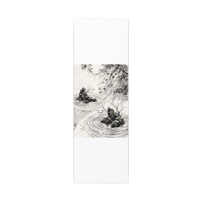 Rock Garden Canvas Art | Winter Zen Sumi E Art