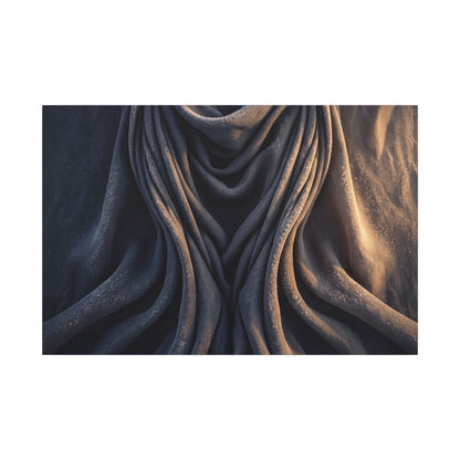Moody Silk Drape Canvas Art - Shadow Zen Dark Japandi Art Print