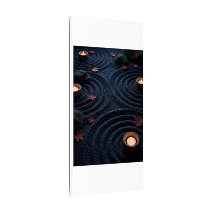 Seijaku Rock Garden Canvas Art - Dark Japandi Dark Texture