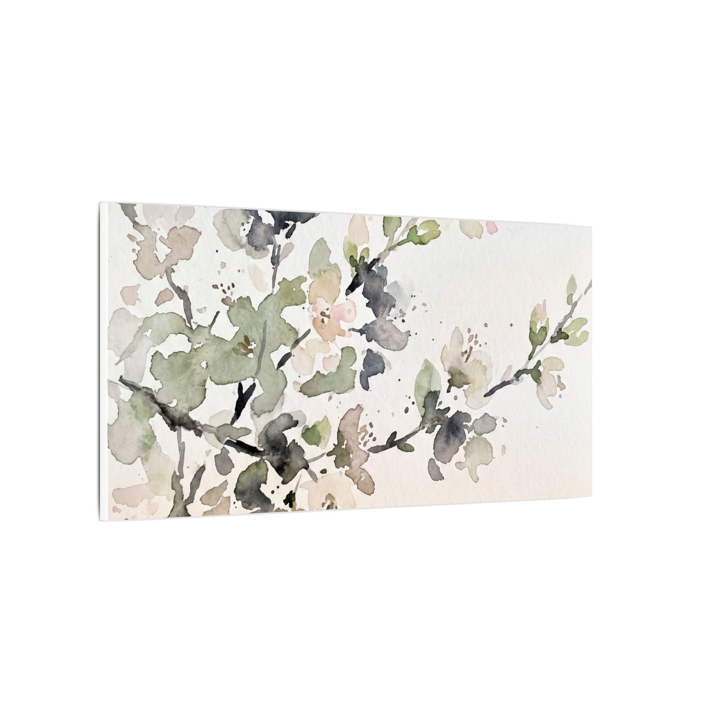 Cherry Blossom Watercolor Canvas Art | Elegant Japandi Art