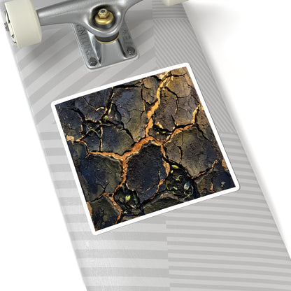 Cracked Earth Spring Sticker | Dark Japandi Bold Design