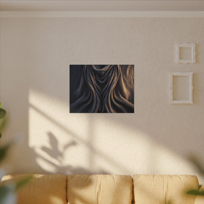 Moody Silk Drape Canvas Art - Shadow Zen Dark Japandi