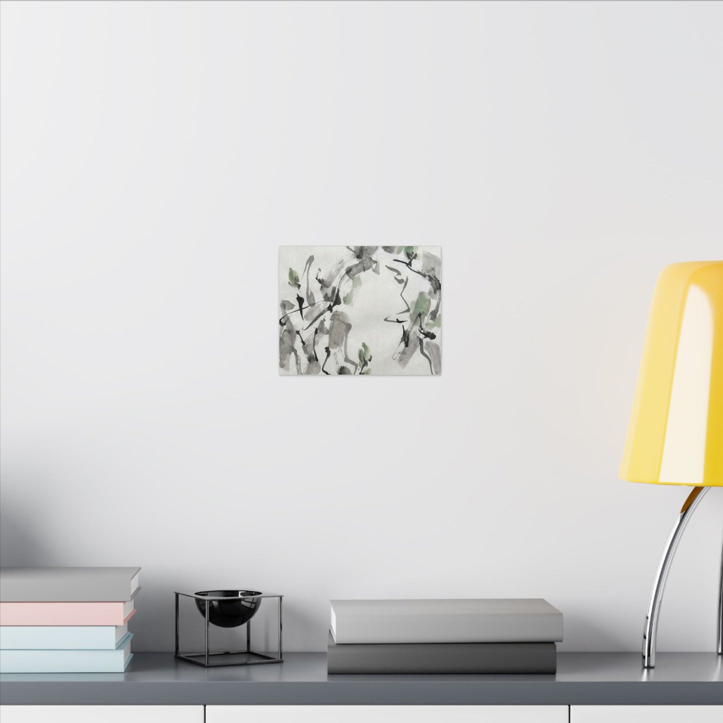 Zen Ink Brushstroke in Overcast | Sumi E Canvas Art