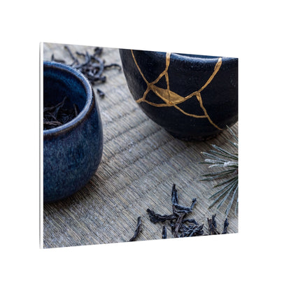 Kintsugi Tea Ceremony in Overcast | Gold Vein Canvas Art