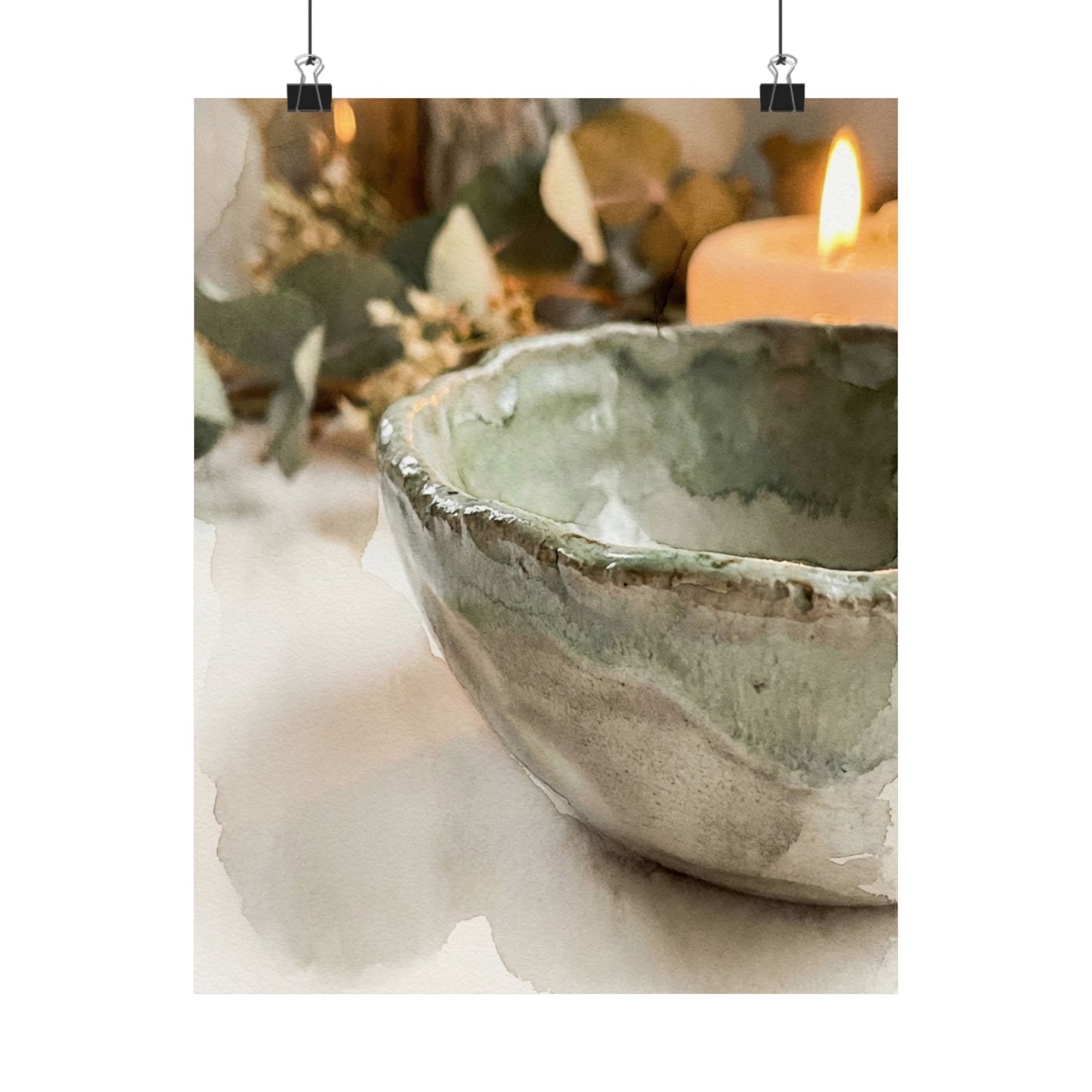 Ceramic Bowl Wall Art Print | Summer Japandi Watercolor Art Art Print
