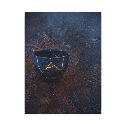 Rust Patina Winter Canvas Art | Kintsugi Healing Design