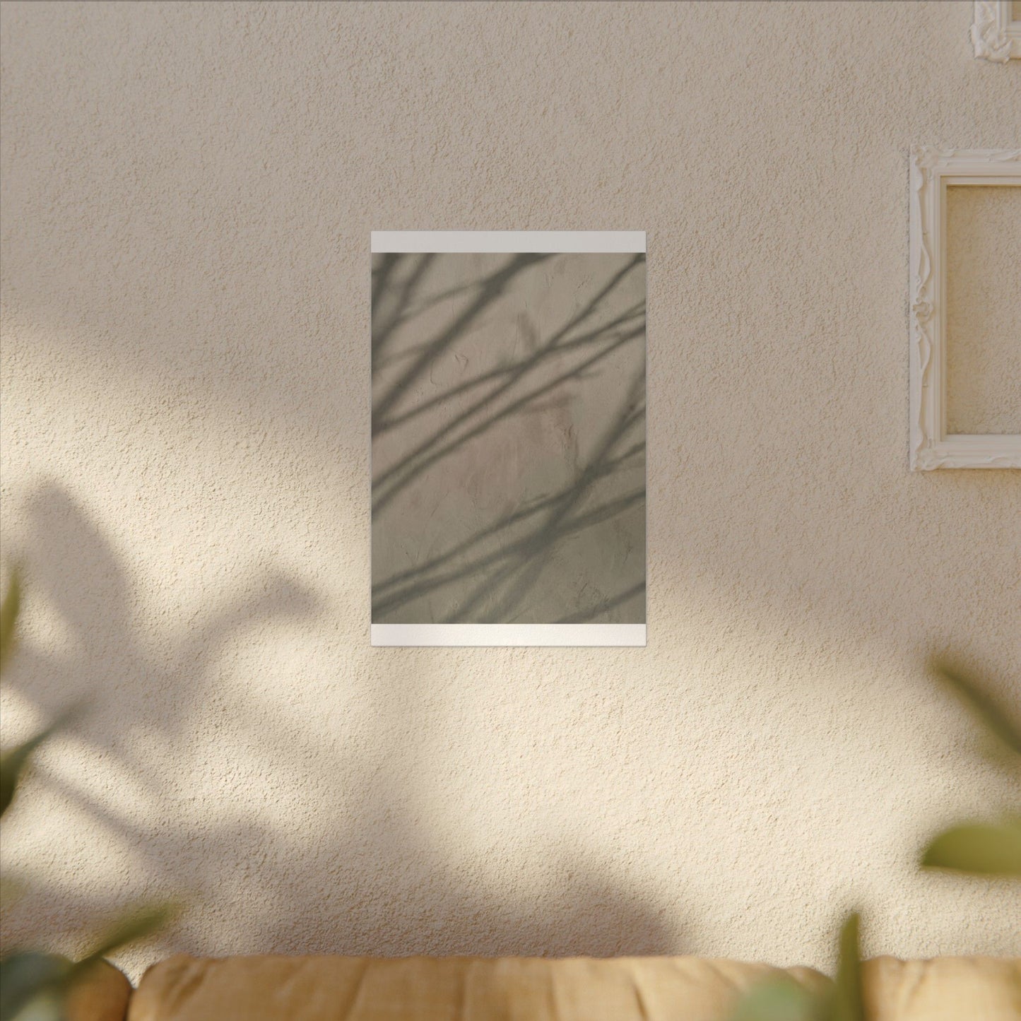 Shadow Play Japanese Pattern Canvas Art | Warm Japandi Art