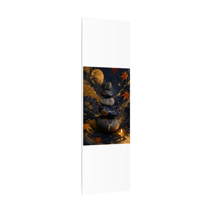 River Stones Autumn Canvas Art | Kintsugi Artful Design