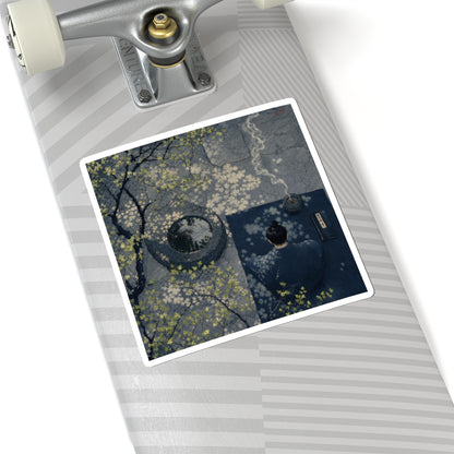Zen Incense Smoke in Dappled | Ukiyo E Inspired Sticker