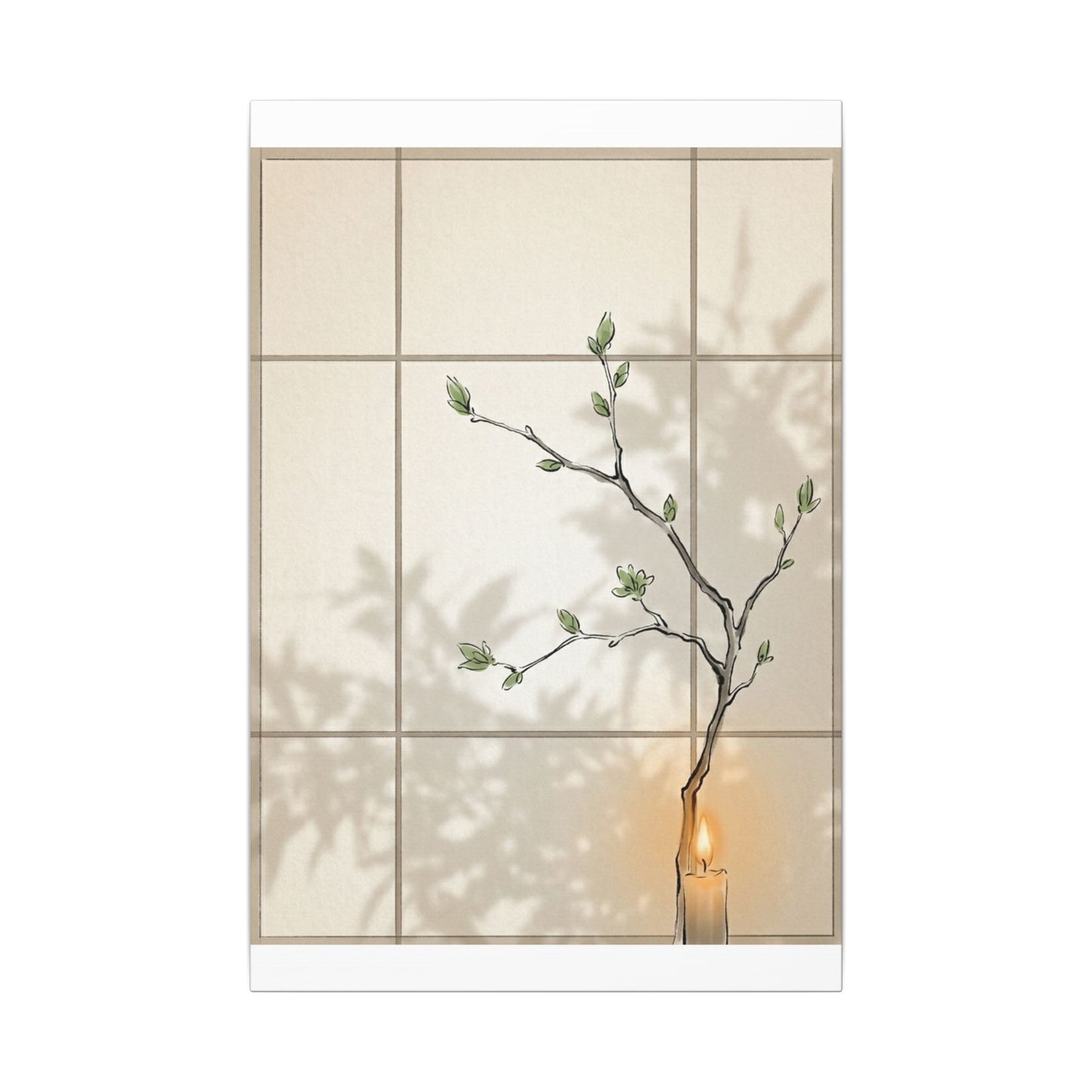 Shoji Screen Spring Canvas Art | Japandi Cozy Design