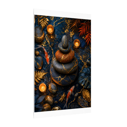 Summer River Stones Gold Vein Canvas Art | Resilient Decor