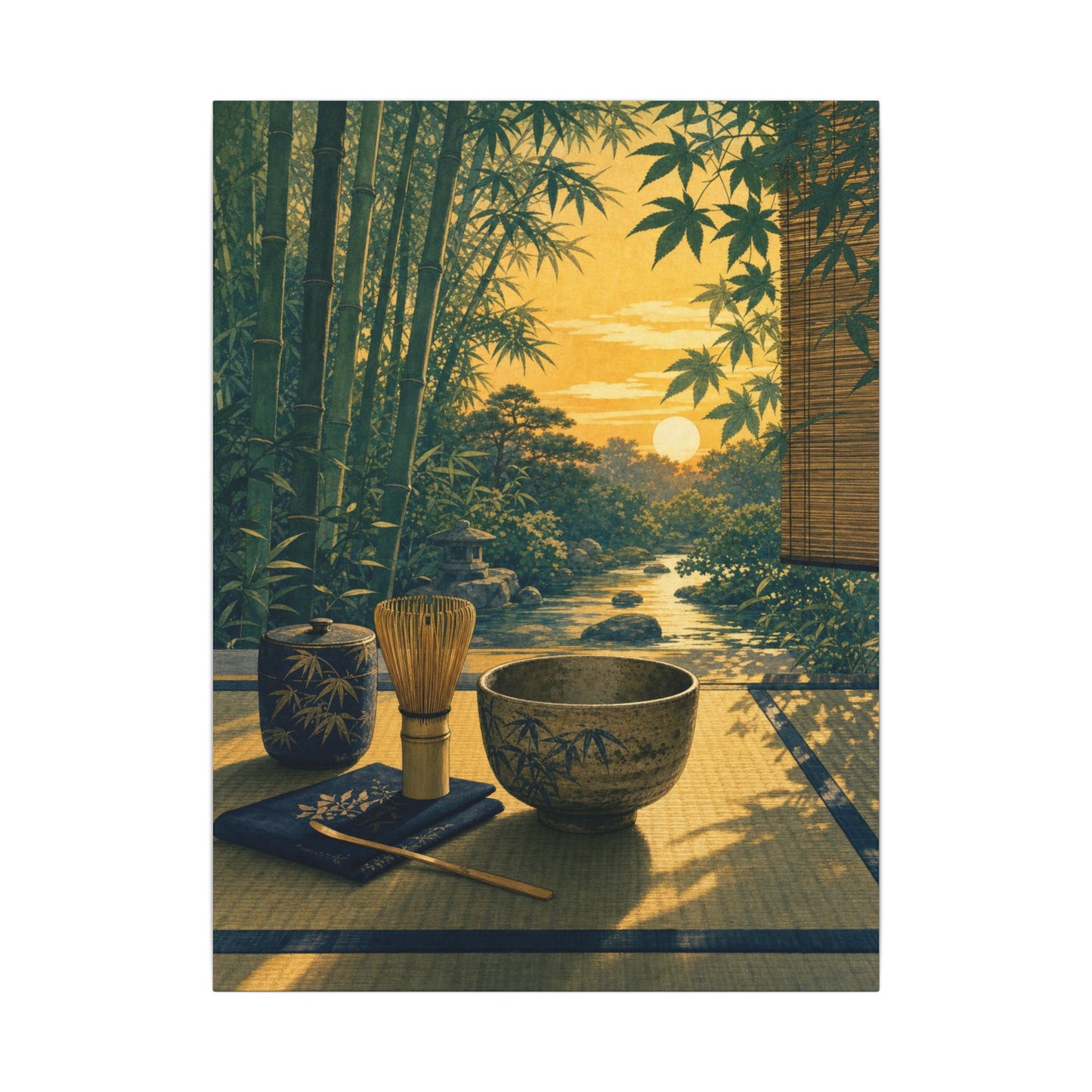 Ma Tea Ceremony Canvas Art - Zen Ukiyo E Inspired