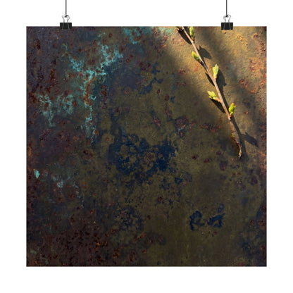 Rust Patina Spring Wall Art Print | Dark Japandi Luxurious Design