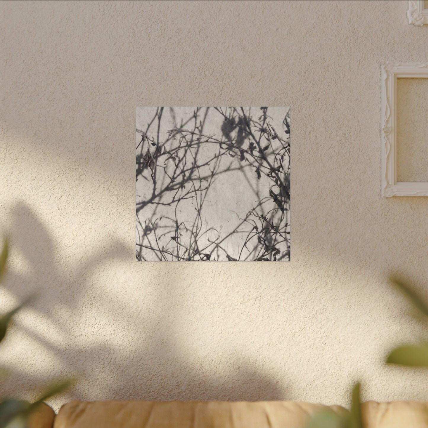 Winter Shadow Play Japanese Pattern Canvas Art | Elegant Decor