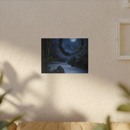 Serene Rock Garden Canvas Art - Enso Zen
