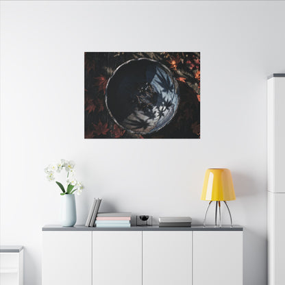 Autumn Ceramic Bowl Shadow Zen Canvas Art | Bold Decor