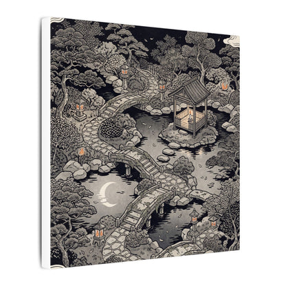 Moonlit Garden Ukiyo E Inspired Canvas Art | Serene Zen Art