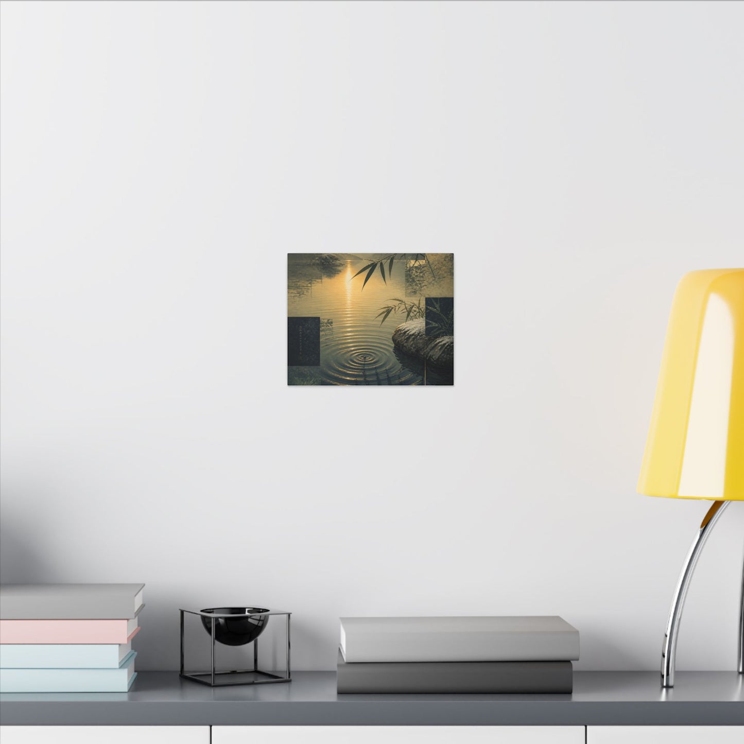 Zen Water Ripple in Golden Hour | Ukiyo E Inspired Canvas Art