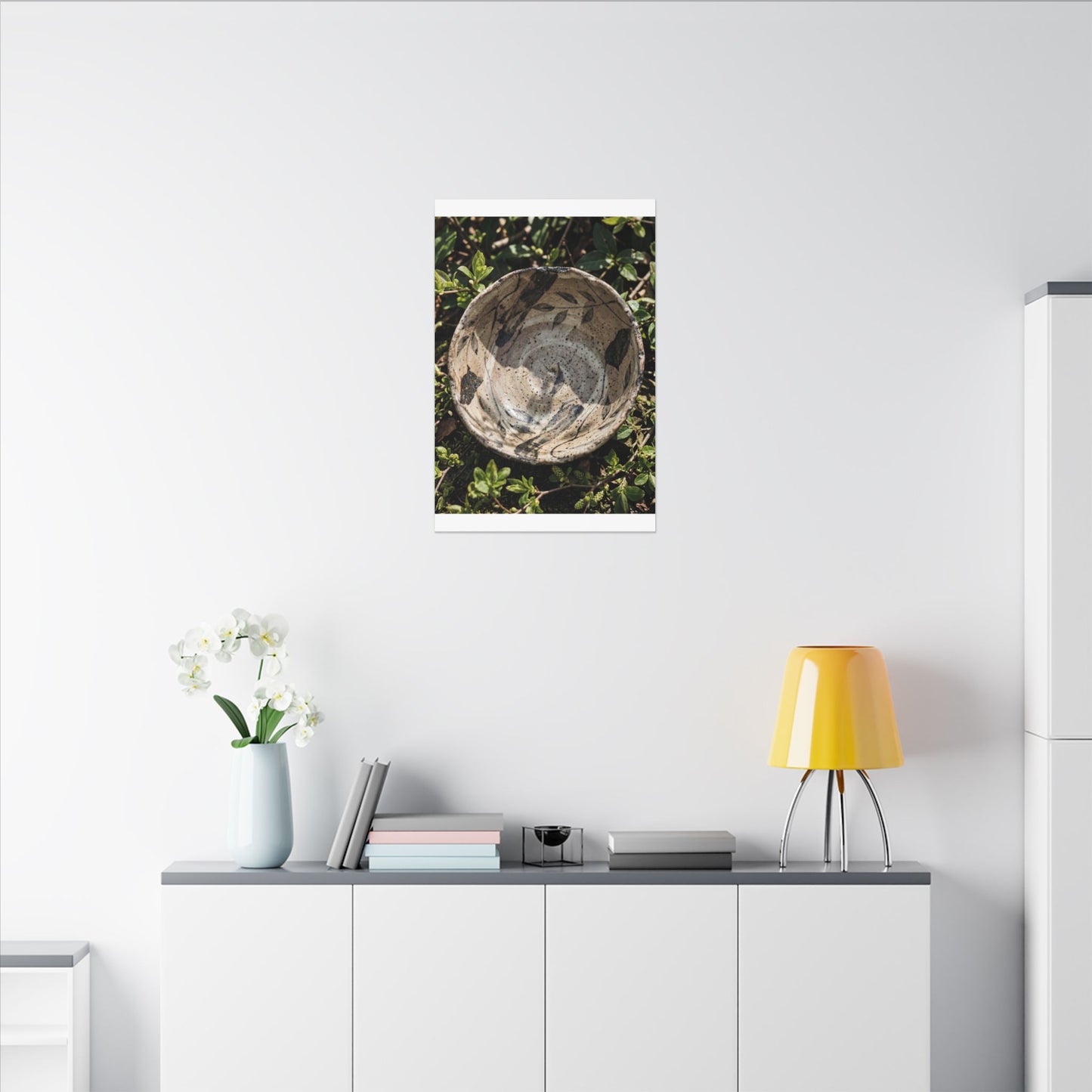 Elegant Ceramic Bowl Canvas Art - Japanese Pattern Japandi