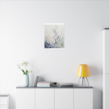 Earthy Incense Smoke Canvas Art - Watercolor Japandi