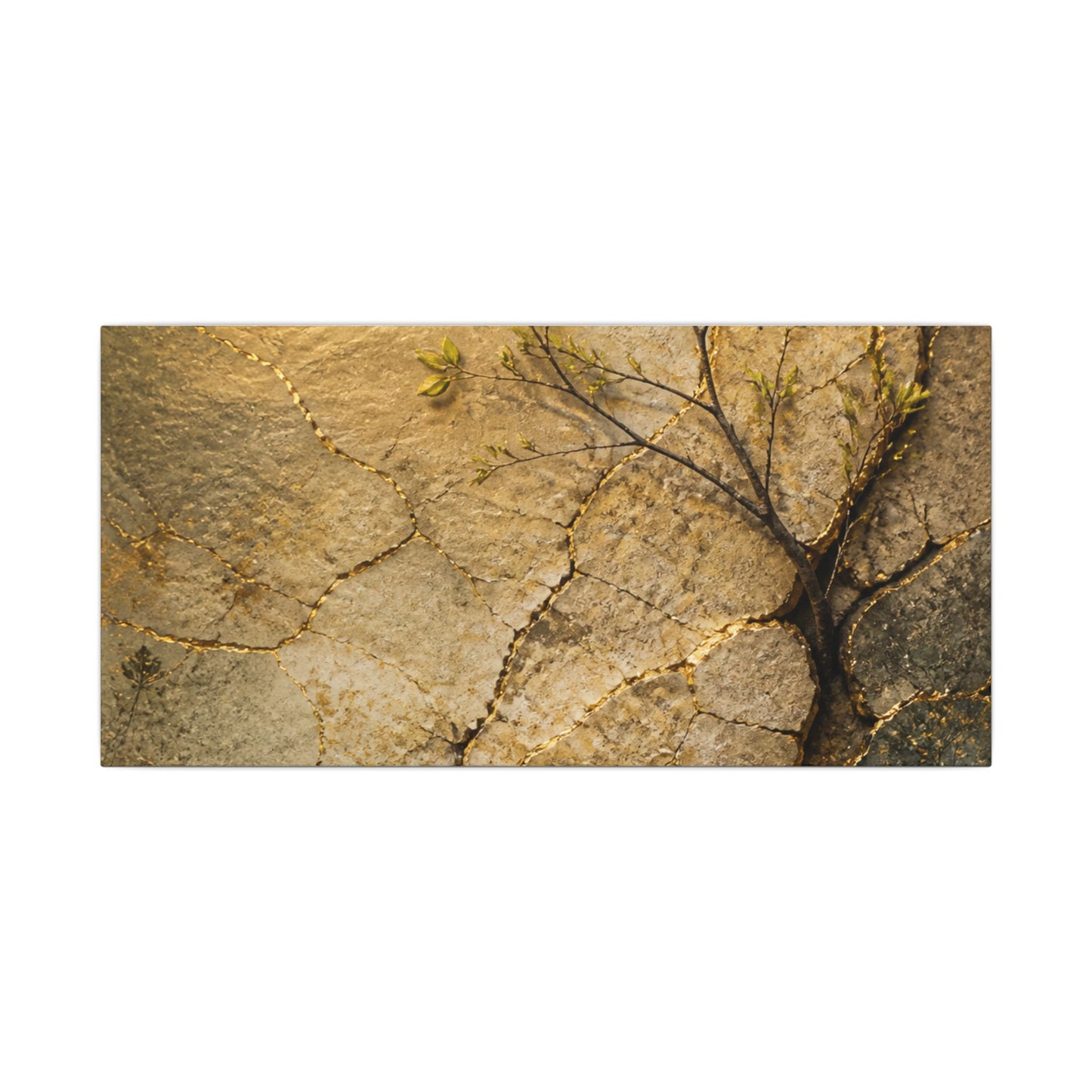 Cracked Earth Spring Canvas Art | Japandi Warm Design