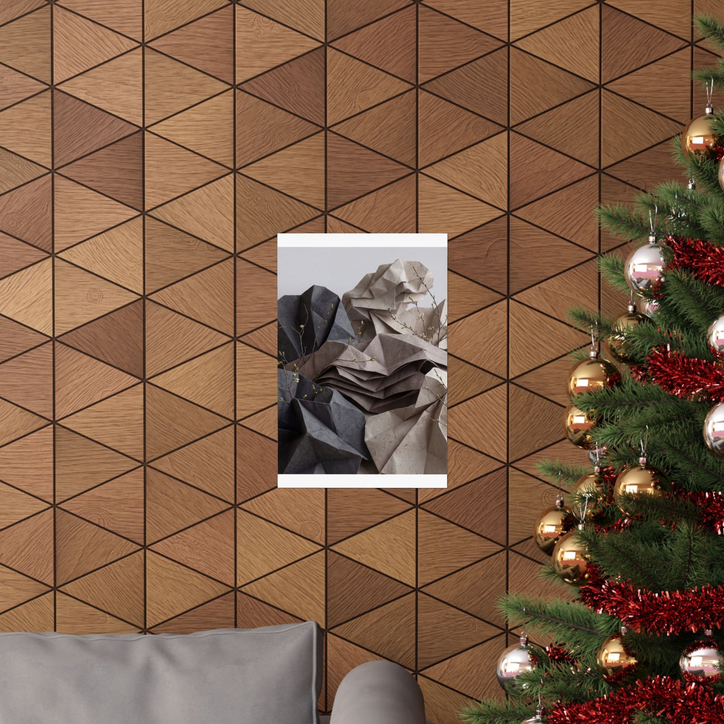 Paper Fold Texture Wall Art Print | Earthy Japandi Art