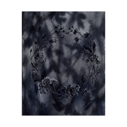 Dried Flowers Shadow Zen Wall Art Print | Bold Dark Japandi Art