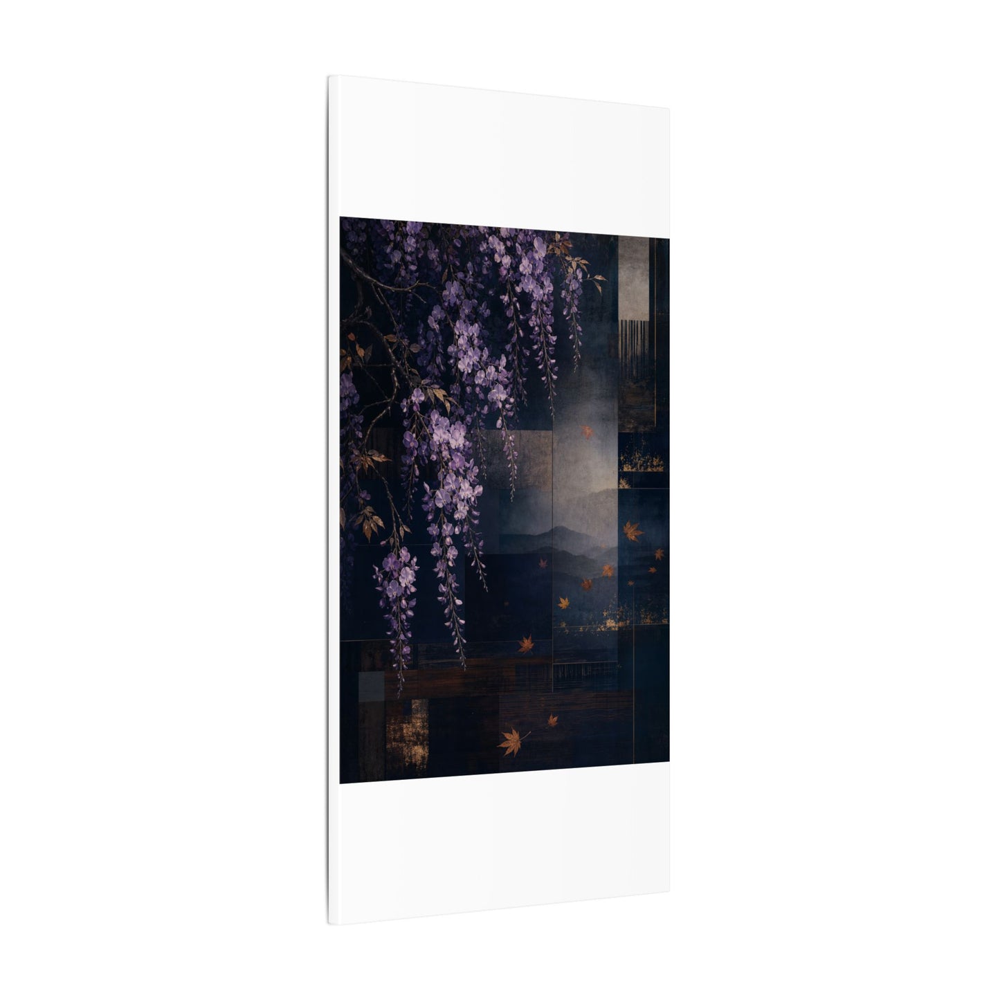 Dawn Wisteria Canvas Art - Dark Japandi Fukinsei