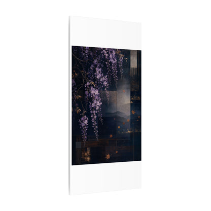Dawn Wisteria Canvas Art - Dark Japandi Fukinsei