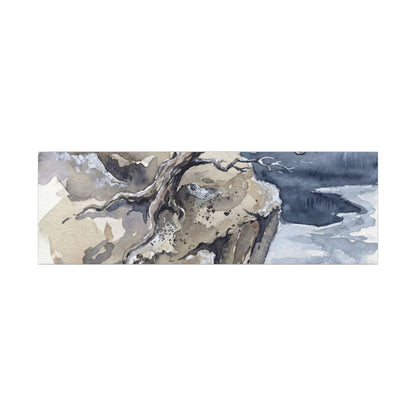 Pine Tree Canvas Art | Winter Japandi Watercolor Art