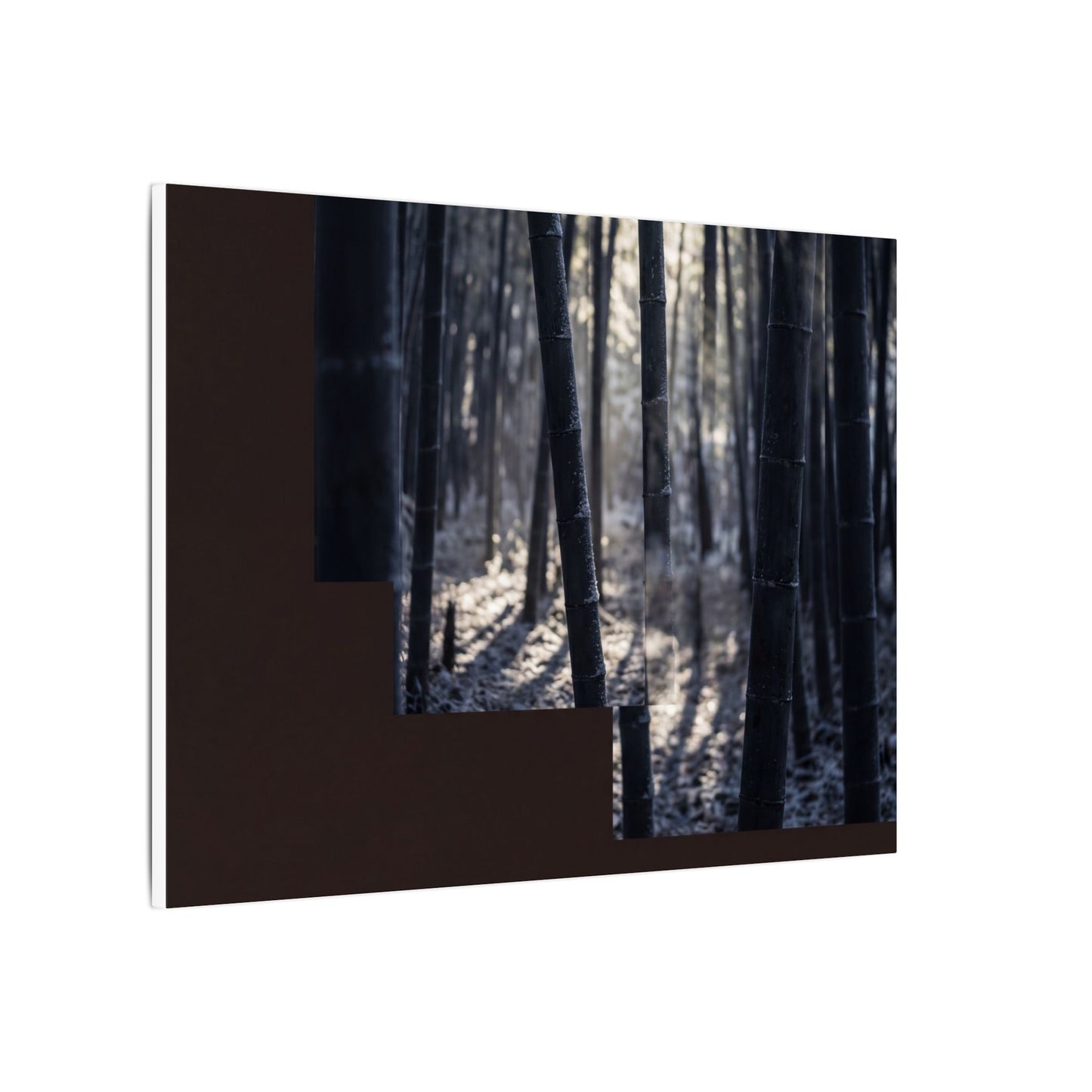 Bamboo Grove Canvas Art | Winter Dark Japandi Moody Minimal Art