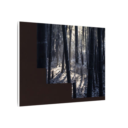 Bamboo Grove Canvas Art | Winter Dark Japandi Moody Minimal Art