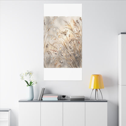 Winter Dried Flowers Watercolor Canvas Art | Warm Decor